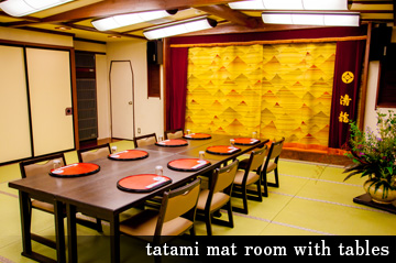 tatami mat room with tables
